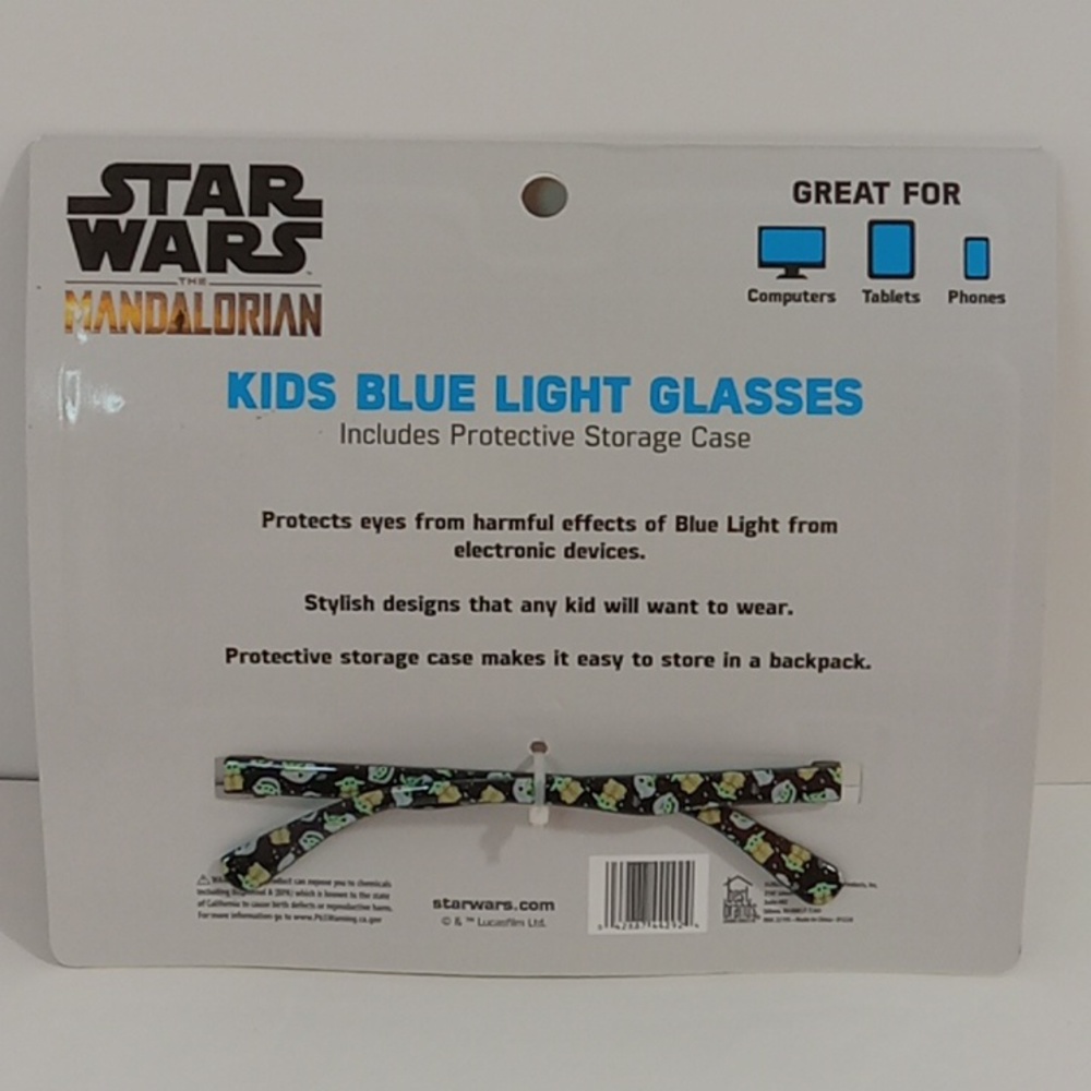 Star Wars Mandalorian Kids Blue Light Blocker Glasses Moss Green Color N… - Picture 2 of 9